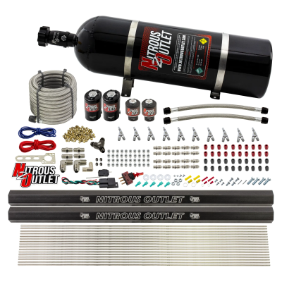 Nitrous Outlet 10 Cylinder Direct Port System - Two .122 Nitrous Solenoid/Two .3