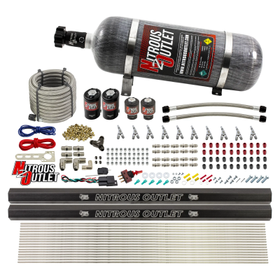 Nitrous Outlet 10 Cylinder Direct Port System - Two .122 Nitrous Solenoid/Two .3