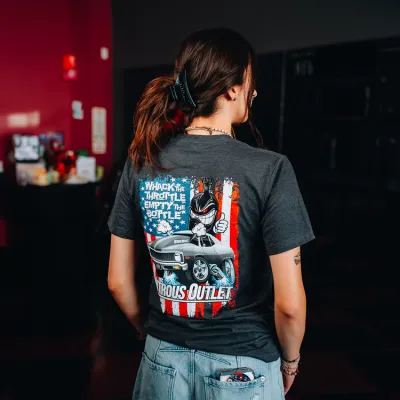 "Whack The Throttle" T-Shirt - Heather Grey - 2XL, 00-90012-2XL