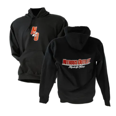 Nitrous Outlet Black Hoodie - Red Logo - Large, 00-90072-L