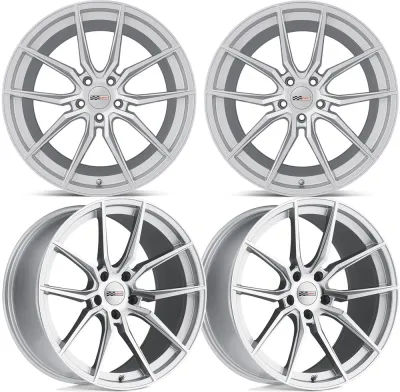20-25+ C8 Corvette Spider 20x9" & 20x12" Wheel Set Silver W/ Machined Mirror Fac