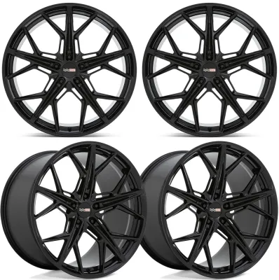 20-25+ C8 Corvette Hammerhead 21x9" & 21x12" Wheel Set Gloss BlackIncludes Front