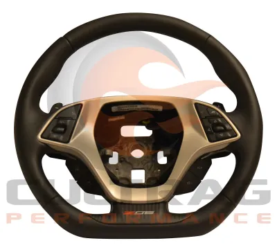 2015 2016 C7 Corvette Z06 Steering Wheel Automatic Black Leather Blue Stitching