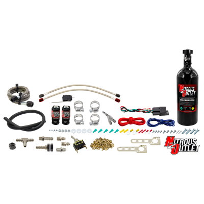 Nitrous Outlet Powersports Single Cylinder Wet Nozzle System (Stainless 90 Degre