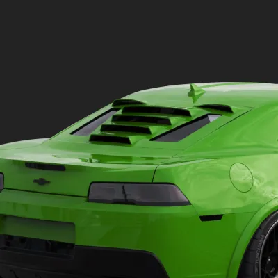 2010-15 Camaro 5Th Gen Tekno 1 Rear Window Louvers/Valance, UNRIPENED GRN G7J