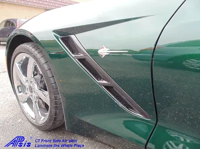14-UP C7 Corvette Stingray, Carbon Fiber Front Side Air Vent (Painted Area)