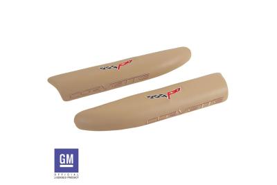 C6 2005-2013 Chevrolet Corvette Embroidered Leather Door Armrest Pads - CA
