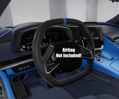 C8 Corvette Leather Steering Wheel, Blue Stitching & Stripe (Heated)