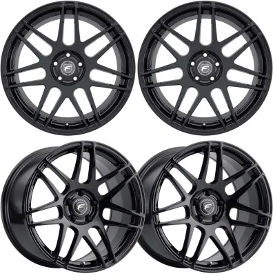 20-25+ C8 Corvette F14 19x8.5" +35 & 20x11" +42 Wheel Set Gloss BlackIncludes Fr