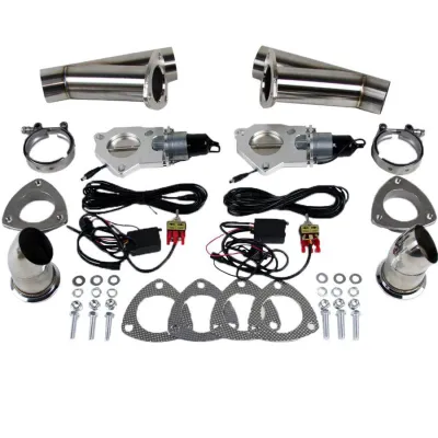 Granatelli Dual Elec Exhaust Cutout Kit 307522D - SS Weld-In - 2.25" - 307522D