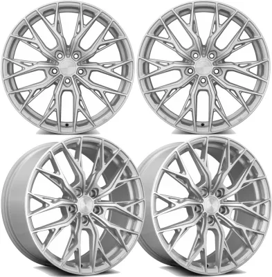 20-25+ C8 Corvette GF5 19x8.5" & 20x11" Wheels Front & RearSilver Machine Face ,