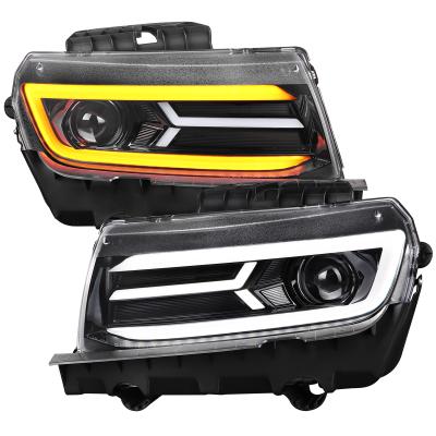 Chevrolet Camaro 14-15 Chevy Camaro Led Lt Bar Proj H.L Full Glossy Black Housing Clear Lens