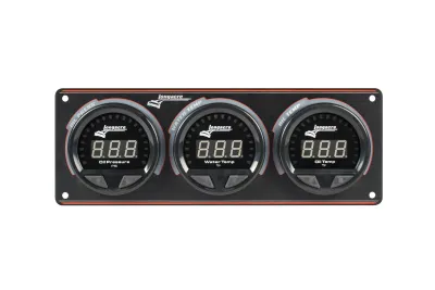 LONGACRE Gauge Panel Assembly, Waterproof LED, Digital, Oil Pressure/Oil Temperature/Water Temperature, Black Face, War