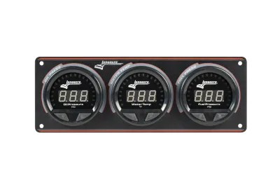 LONGACRE Gauge Panel Assembly, Waterproof LED, Digital, Fuel Pressure/Oil Pressure/Water Temperature, Black Face, Warni