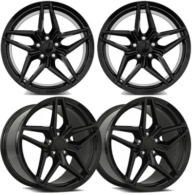 20-25+ C8 Corvette M755 19x8.5" & 20x11" Wheels Front & RearGloss Black , MRR