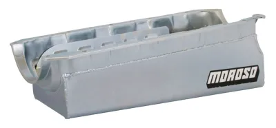 MOROSO Engine Oil Pan, Street/Strip, Full Sump, 7 qt, 7-3/4" Deep, Drag Race/Extreme Performance, Steel, Zinc Oxide,
