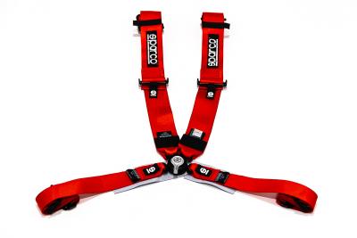 2020-27 C8 Corvette All Models Sparco 4pt 3in/2in Competition Harness, Red