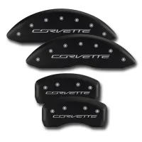 C7 Corvette Stingray Brake Caliper Cover Set with "CORVETTE" Script : Red or Black