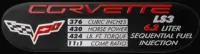 C6 and Z06 Engine ID Spec Plates, LS2, LS3, LS7