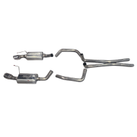05-09 Mustang GT/07-09 GT500. 2-1/2" SS Cat-Back Exhaust w/ Oval Mufflers