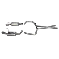 05-09 Mustang GT/07-09 GT500. 2-1/2" SS Cat-Back Exhaust w/ Oval Mufflers