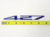 "427" BLUE Lettering Emblem Plate, C6 Z06, LS7 Engine, Hood Badge