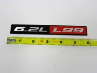 L99 6.2L BLACK Lettering Engine ID Emblem Plate, LS3 Engine, Camaro SS, Fender Badge