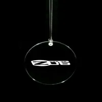 Corvette Christmas Tree Crystal Ornament - Round Shape with Emblem : 2006-2013 C6 Z06 505HP