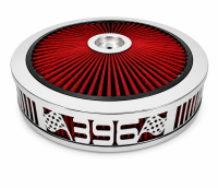 Granatelli Beauty Bandz Red and Chrome Air Filter Assembly, 396 - 750048
