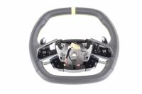 C8 Corvette Leather Steering Wheel, Yellow Stitching & Stripe (Heated)