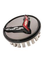 20-27+ C8 Corvette Gray Cross Flag Logo Center Cap Kit (Includes 4) - General Mo