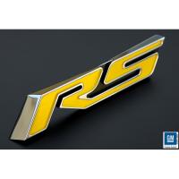 2010-2015 Camaro Trunk Emblem - Yellow RS with Polished Outer