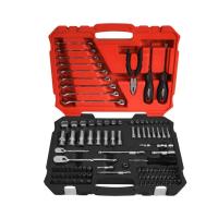 BOXO USA 108-Piece SAE 1/4" & 3/8" Drive 6-Point Socket, Wrench & Screwdriver