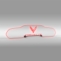 EOS WindRestrictor® C8 Coupe Rear Add On Glow Plate - Flag, Red