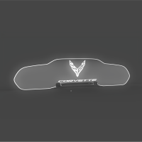 EOS WindRestrictor® C8 Coupe Rear Add On Glow Plate - Flag, White