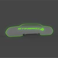EOS WindRestrictor® C8 Coupe Rear Add On Glow Plate - Stingray + Fish, Green
