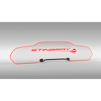 EOS WindRestrictor® C8 Coupe Rear Add On Glow Plate - Stingray + Fish, Red