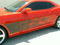 Camaro Air Brushed Flame 2pc Side Graphic - 2010+