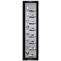 C8 Corvette Generations Vertical Framed Canvas Print