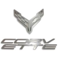 C8 Corvette Stainless Steel Hood Panel "Corvette" Badge