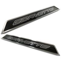 C8 Corvette "Corvette" Replacement Carbon Fiber Door Sills Stainless Steel