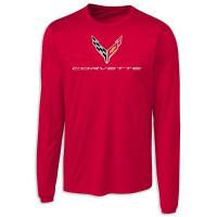 C8 Corvette Long Sleeve Performance T-Shirt - Red UPF 50+