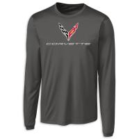 C8 Corvette Long Sleeve Performance T-Shirt - Pure Slate UPF 50+