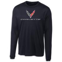 C8 Corvette Long Sleeve Performance T-Shirt - Navy UPF 50+