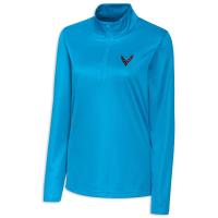 C8 Corvette Performance Women's Half-Zip - Ocean Blue Moisture Wicking UPF 50+