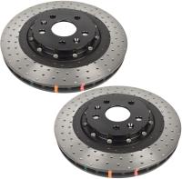 20-26+ Corvette C8 Z51 T3 5000 2-Piece Rear Rotors (Drilled & Dimpled)(Includes