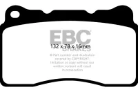 2016-2019 Chevrolet C7 Corvette Stingray, Yellowstuff Our Flagship range FRONT Disc Brake Pad Set FMSI D1836, DP42093R