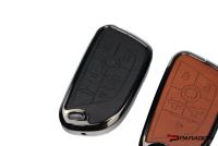 2020-27 C8 Corvette All Models Carbon Leather Key Cover, Brown Leather / Coupe