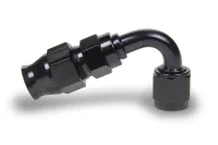 FRAGOLA Fitting, Hose End, Race-Rite, PTFE Hose, 120 Degree, 6 AN Hose to 6 AN Female, Swivel, Aluminum, Black, Each