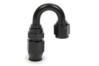 FRAGOLA Fitting, Hose End, Race-Rite, PTFE Hose, 180 Degree, 8 AN Hose to 8 AN Female, Swivel, Aluminum, Black, Each